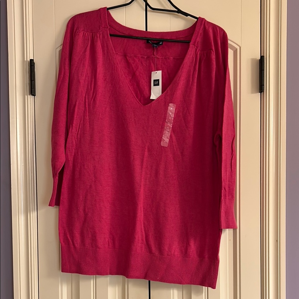 Gap Pink V-Neck Sweater XL